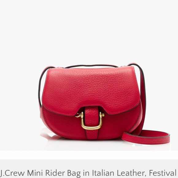 J. Crew Bags Jcrew Mini Rider Bag In Italian Leather Festival Red